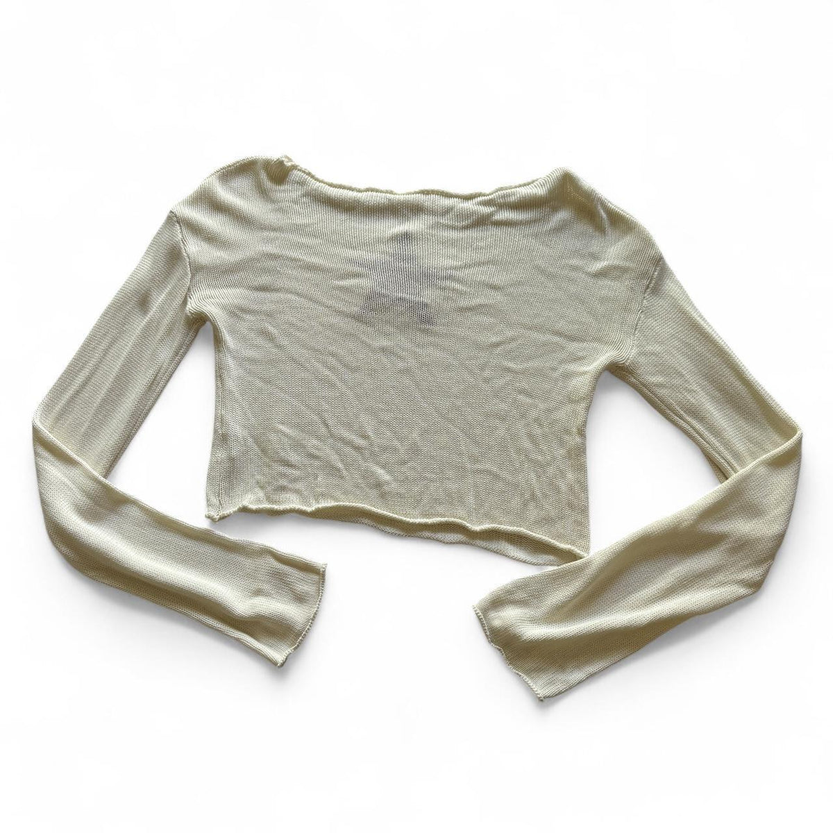Y2K Inspired Star Detail 100% Cotton Cropped Rolled Hem Sweater