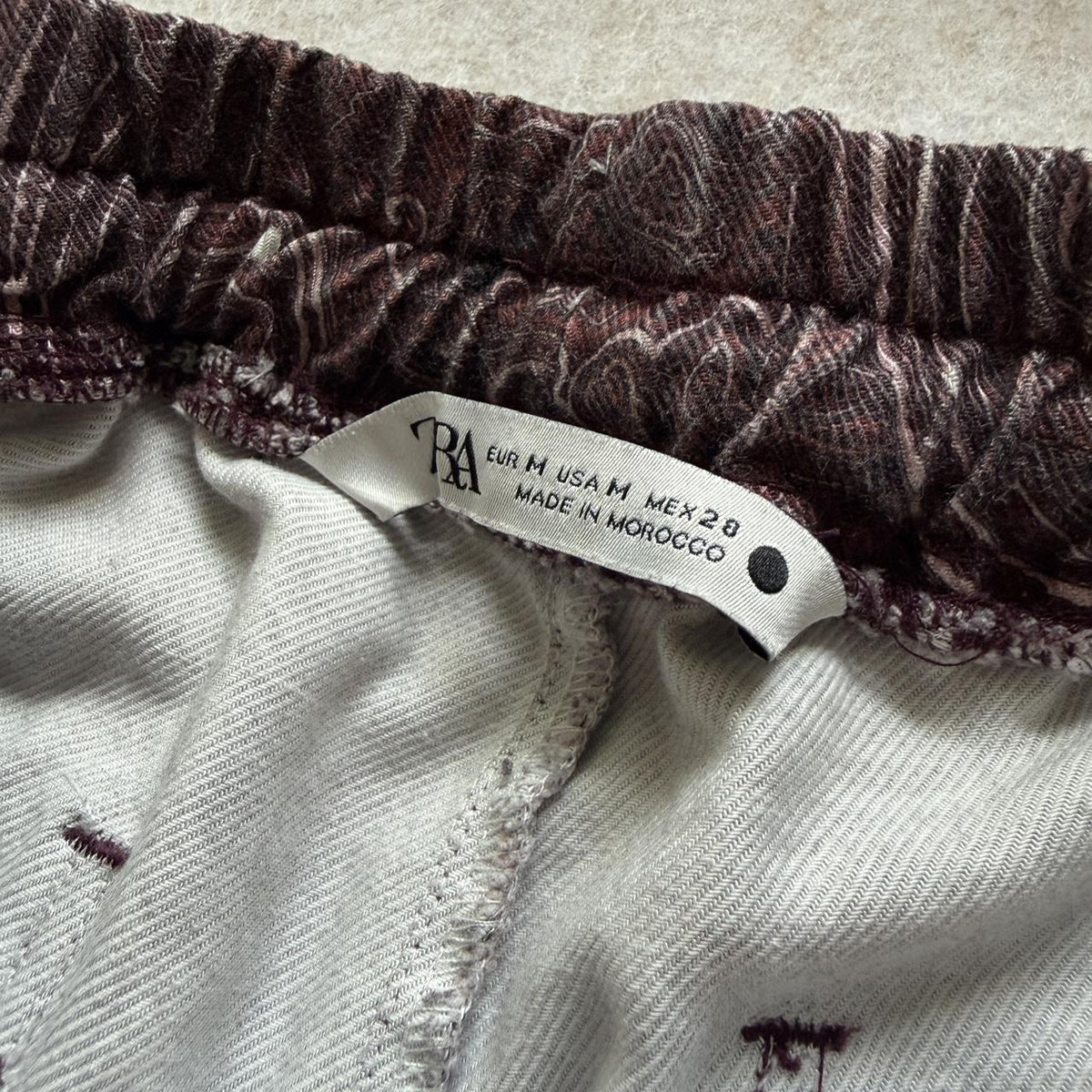 Zara Boho Paisley Drawstring Trousers Cottagecore Fall