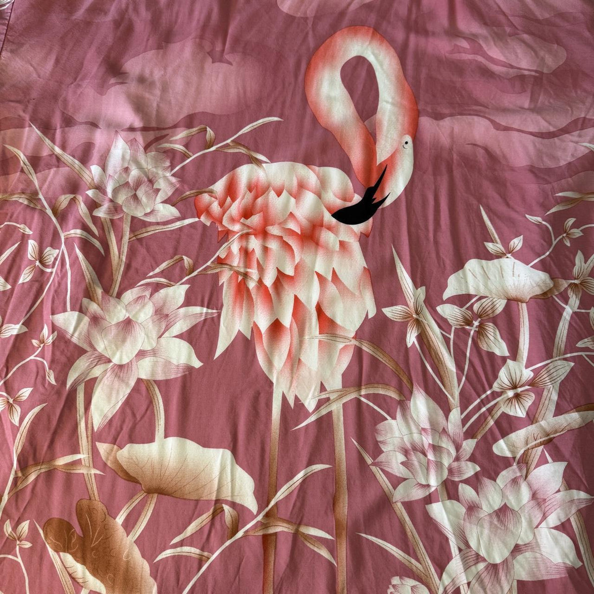 Pink Flamingo Kimono Robe Full Length Bohemian Dressing Gown