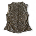 H&M Sequin Detail Sleeveless Silver Mock Neck Blouse
