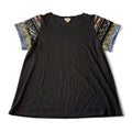 BIBI Black Embellished Coin Sequin Boho T-Shirt