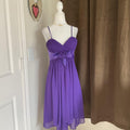 Y2K Early 2000s Purple Fairy Formal Dress — Rosette Detail, Asymmetrical Hem