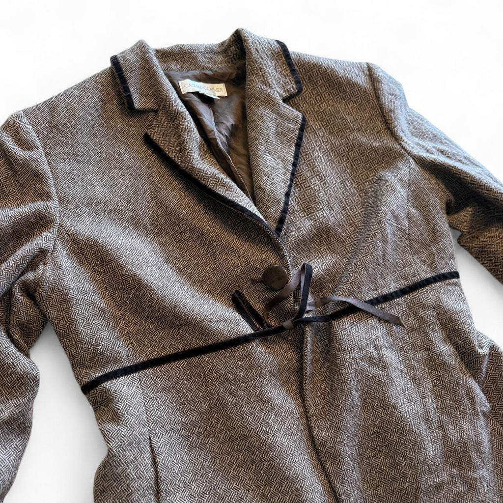 Coquette Preppy Casual Corner Bow Detail Blazer