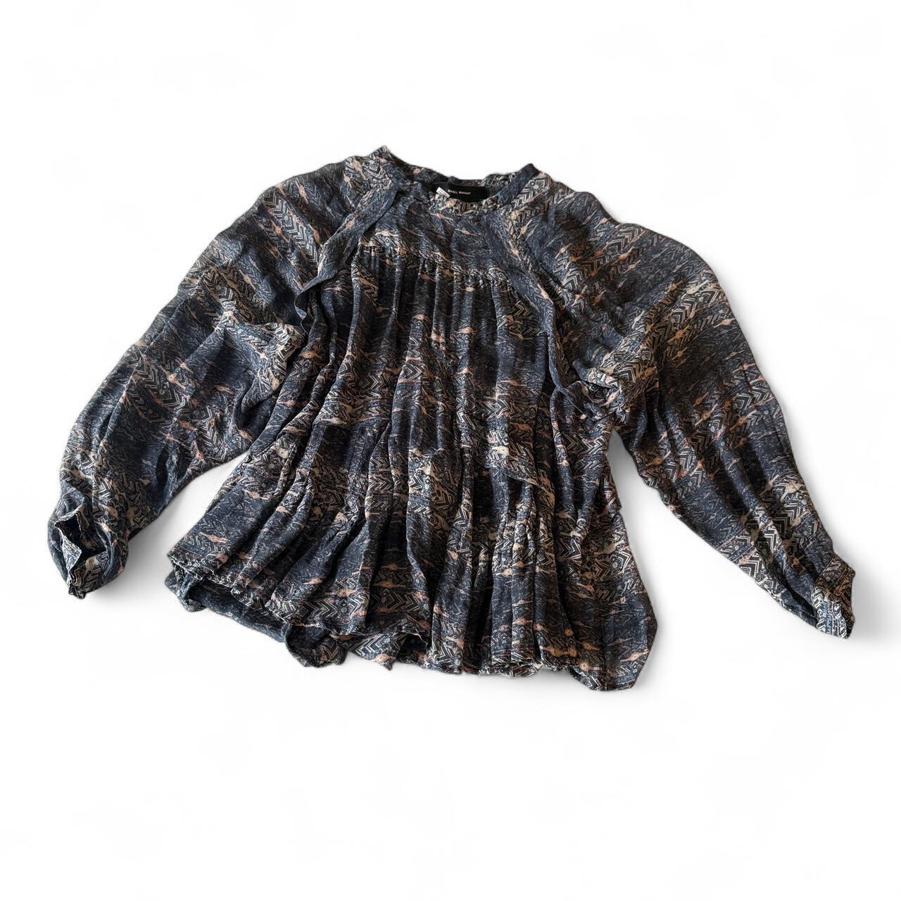 Isabel Marant Silk Sheer Frilly Blouse