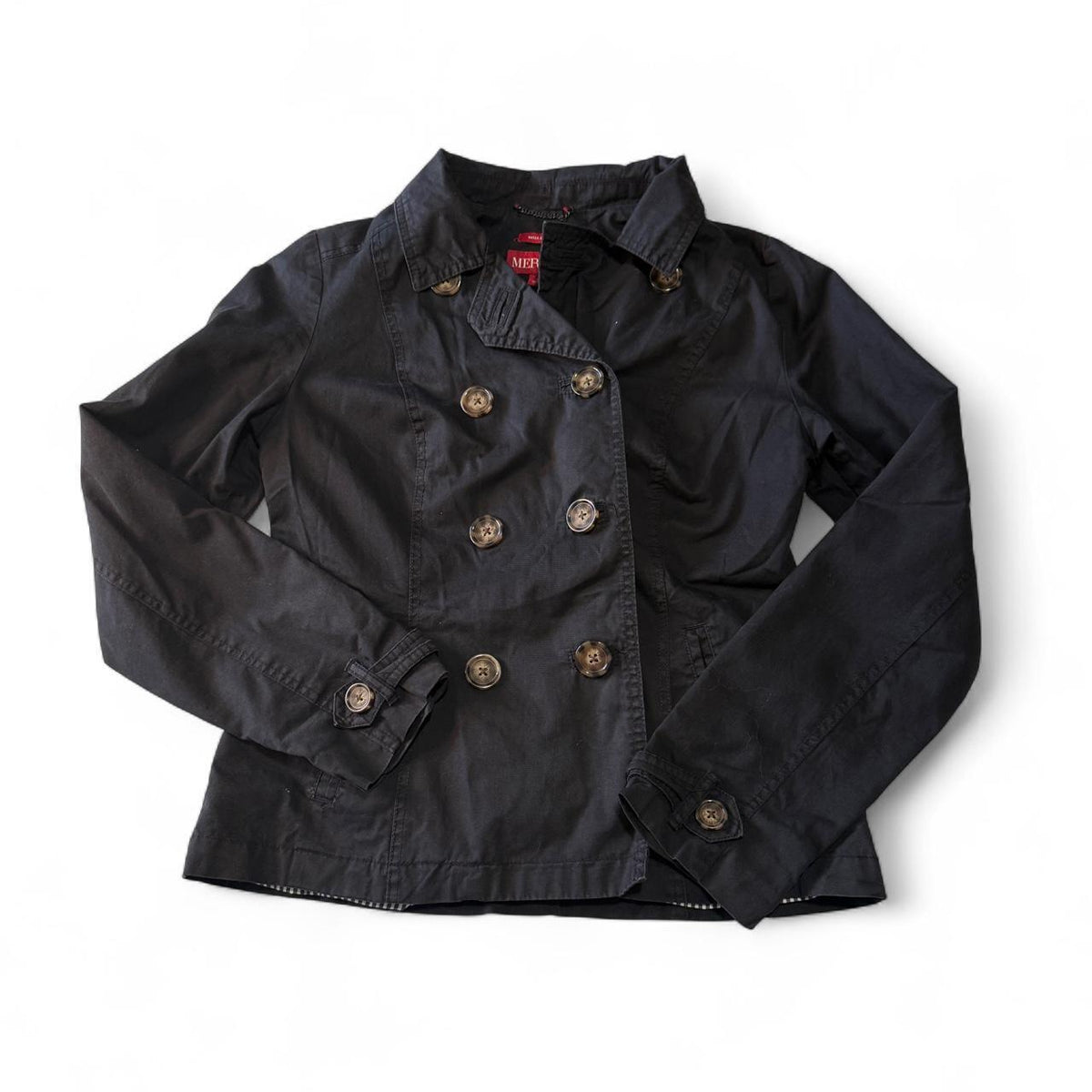 Merona Double Breasted Trench Lightweight Layering Water Repellent Coat
