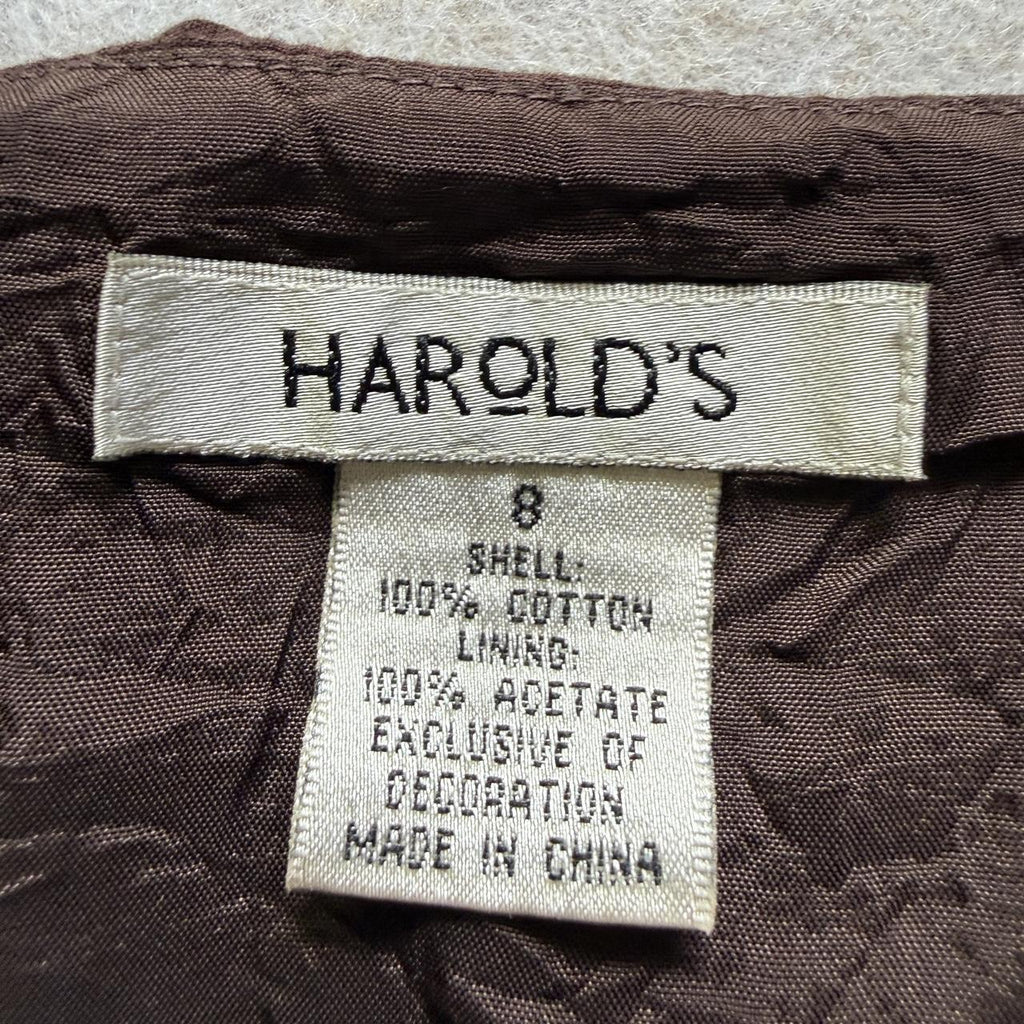 Harold's Vintage Floral Detail Brown Skirt