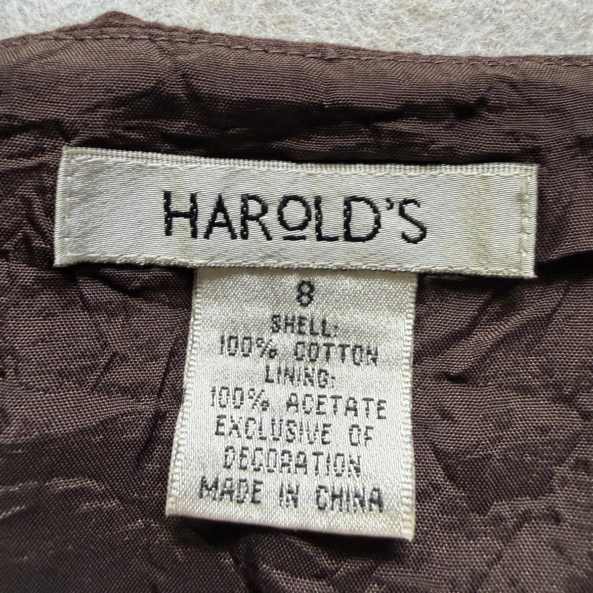Harold's Vintage Floral Detail Brown Skirt