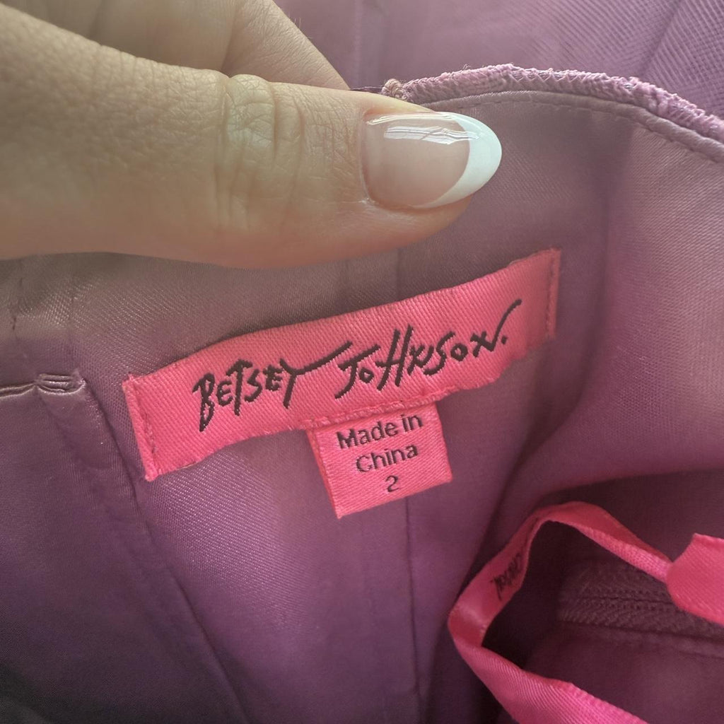 Vintage Y2K Betsey Johnson Lilac Ballerina Purple Tulle Sequin Dress Strapless