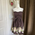 Early 2000s City Studio Coquette Polka Dot Floral Girly Mini Dress with Bow