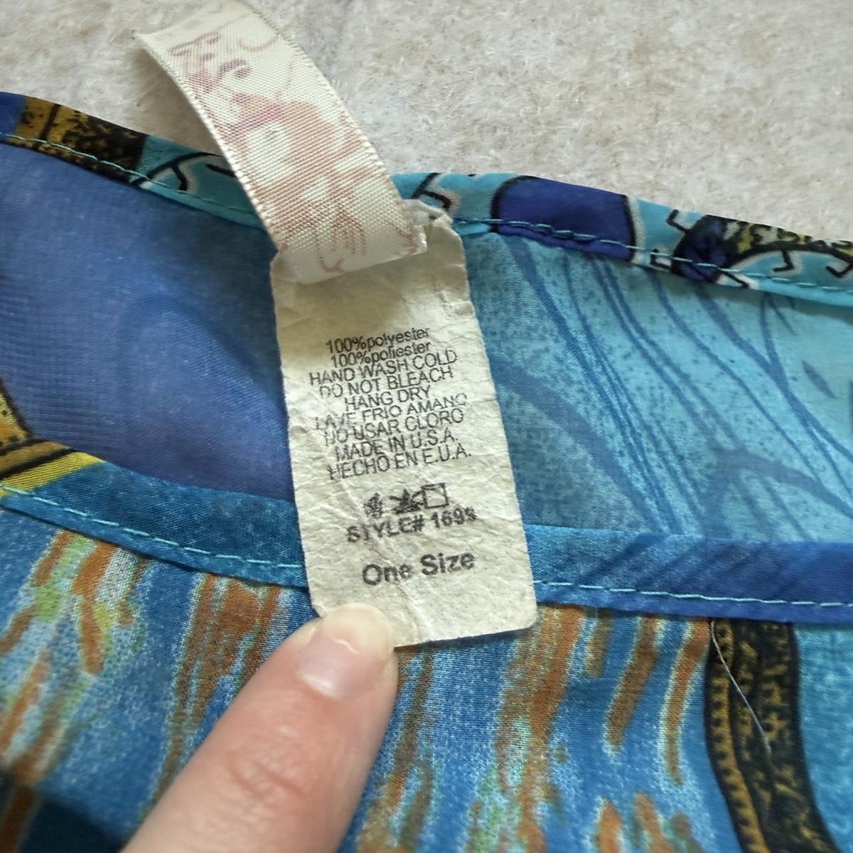Vintage 123 USA Paper Tag Poncho Floral Overlay Blouse Fairycore