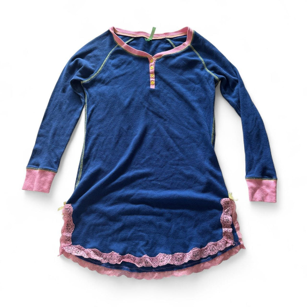 Y2K Honeydew Pajama Lingerie Tunic Ribbed Knit Mini Dress Fairycore Coquette