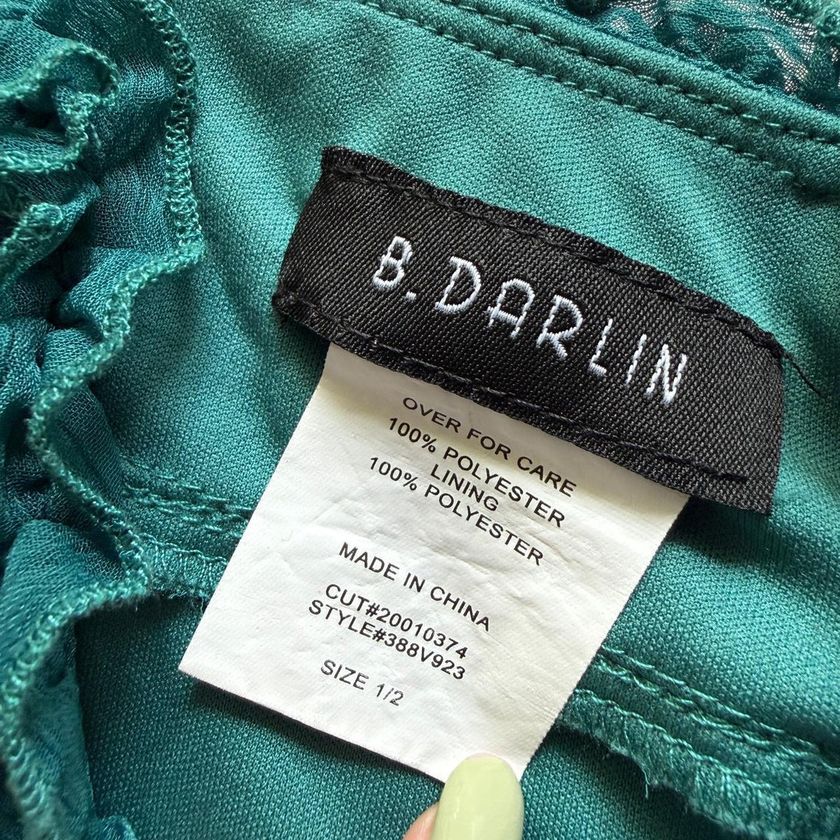 B. Darlin Turquoise Ruffled Mini Dress Mermaid Fairycore