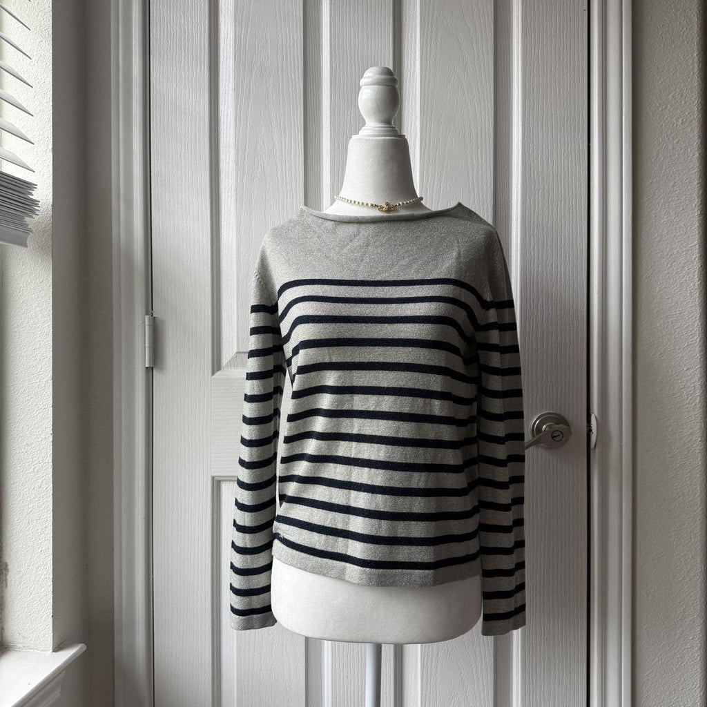 Jean Paul Gaultier Striped Sparkly Knit Lightweight Sweater Excellent Condition