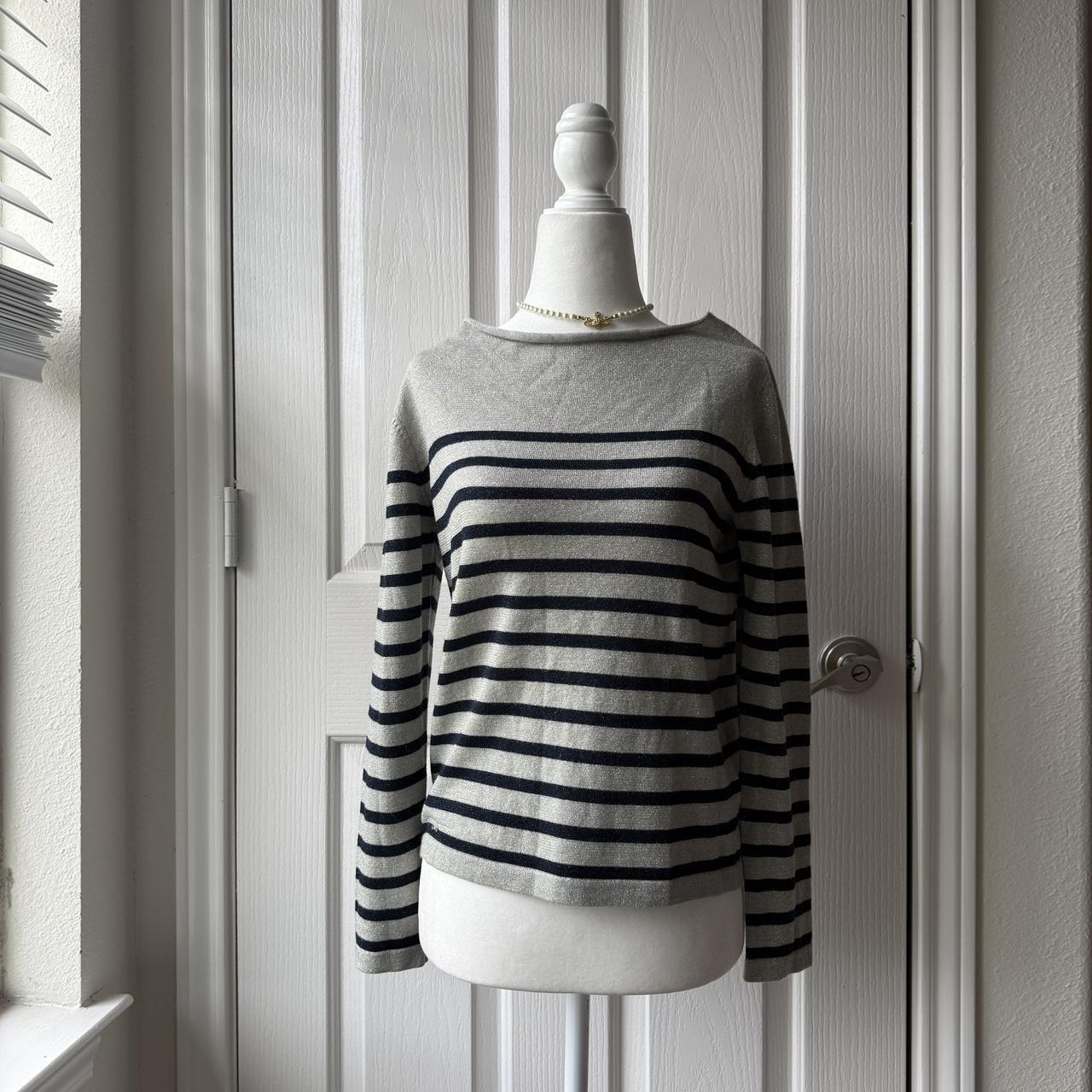 Jean Paul Gaultier Striped Sparkly Knit Lightweight Sweater Excellent Condition