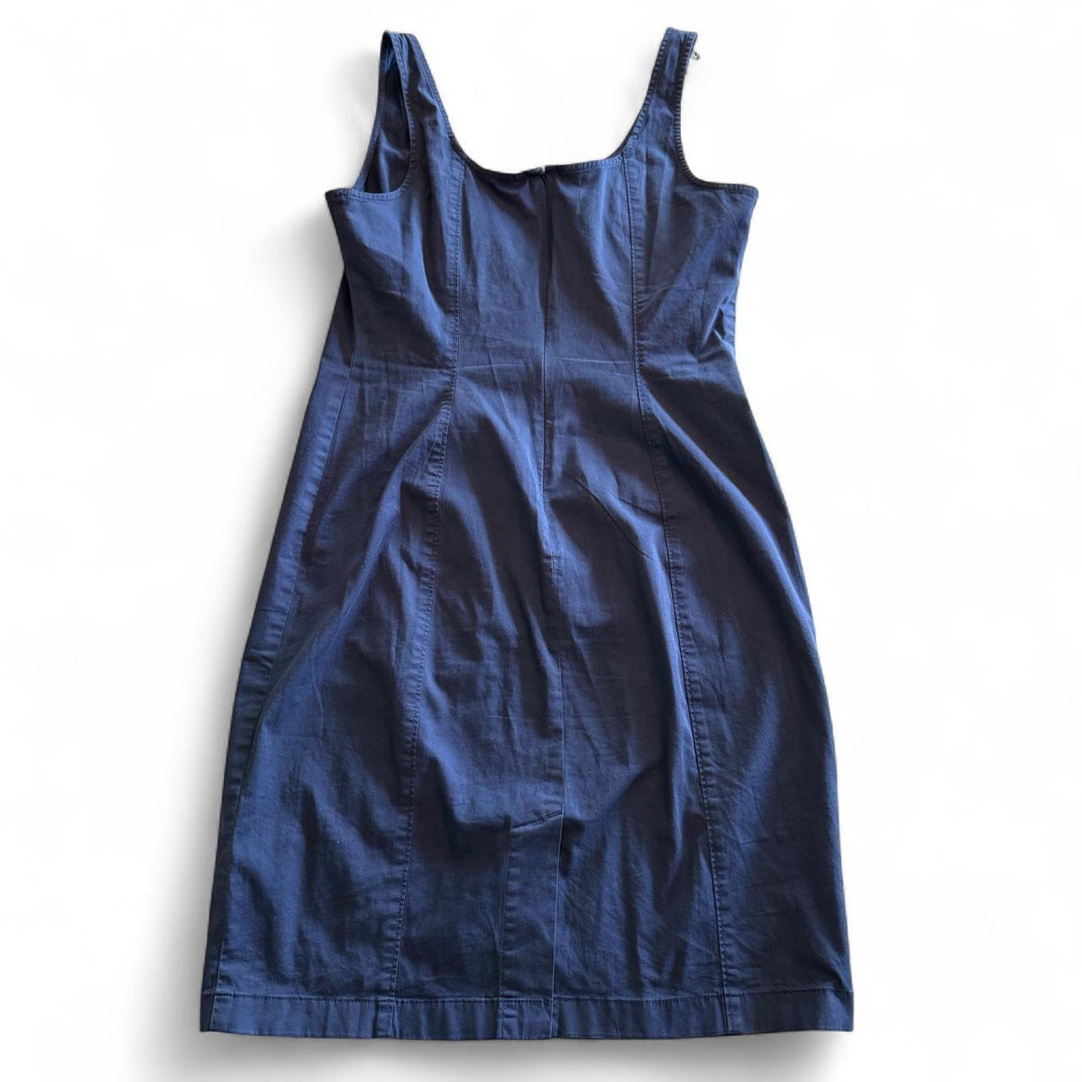 J. Crew Strapless Blue Midi Dress Casual Corporate Back to School