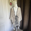 Gemini Sheer Kimono Floral Printed Robe Butterfly Batwing Silhouette Feminine Chic