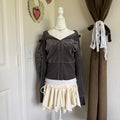 Y2K Cynthia Rowley Velour Velvet Beaded Floral Zip-Up Hoodie