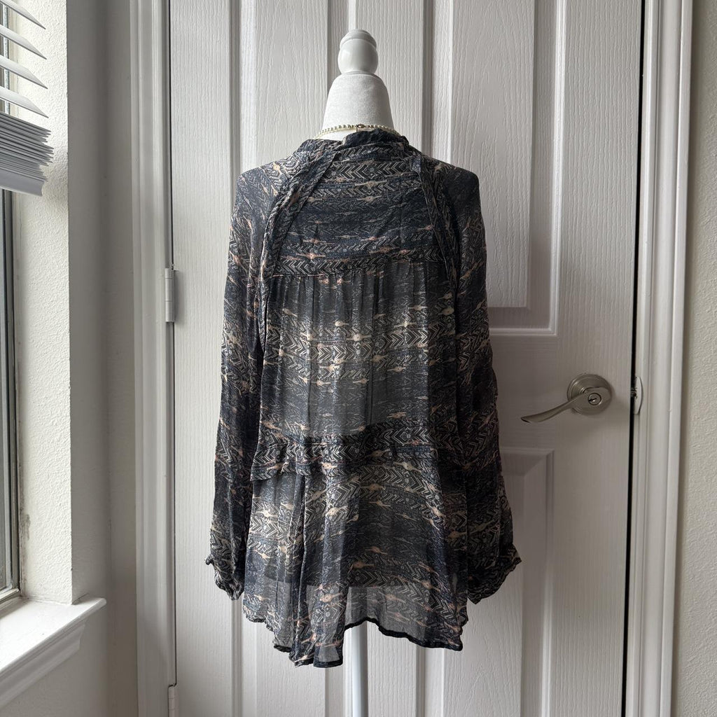 Isabel Marant Silk Sheer Frilly Blouse
