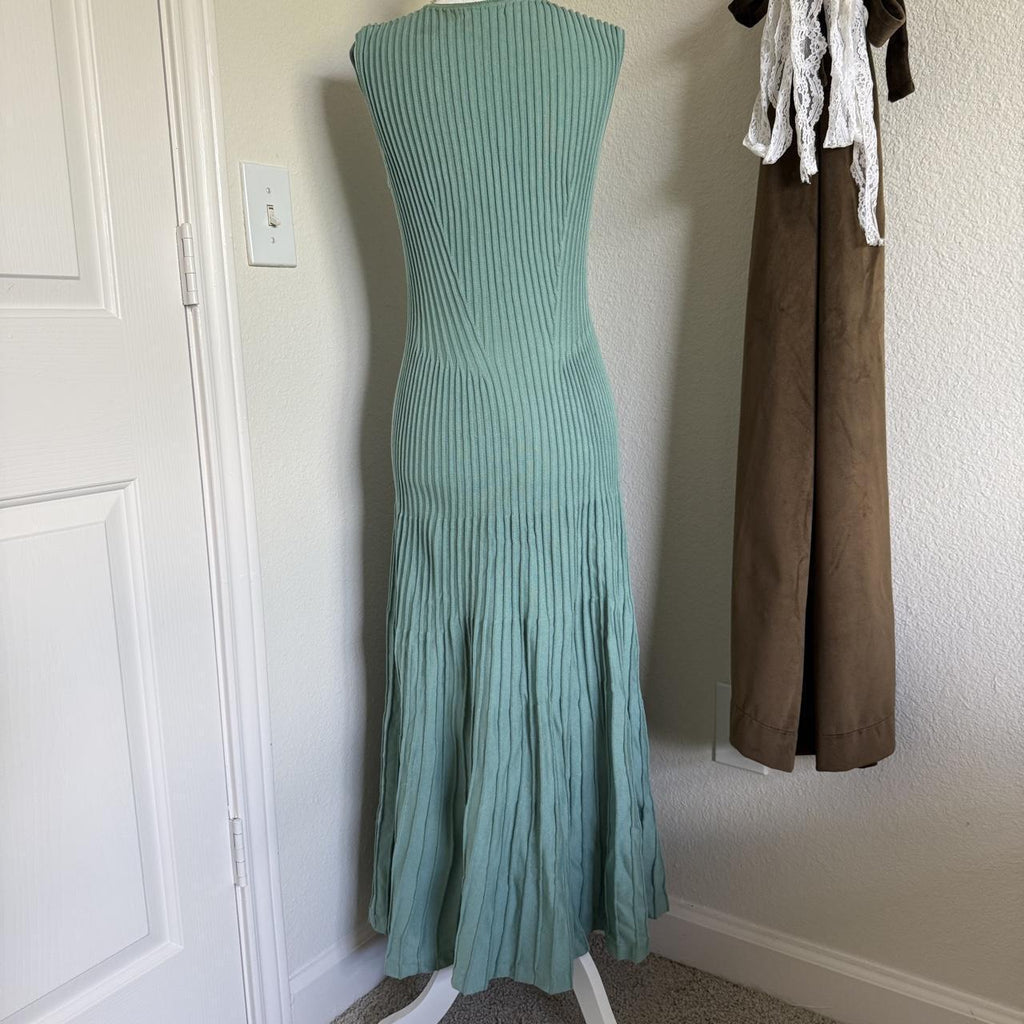 Peruvian Connection Teal Maxi Dress 100% Pima Cotton Quiet Luxury Designer