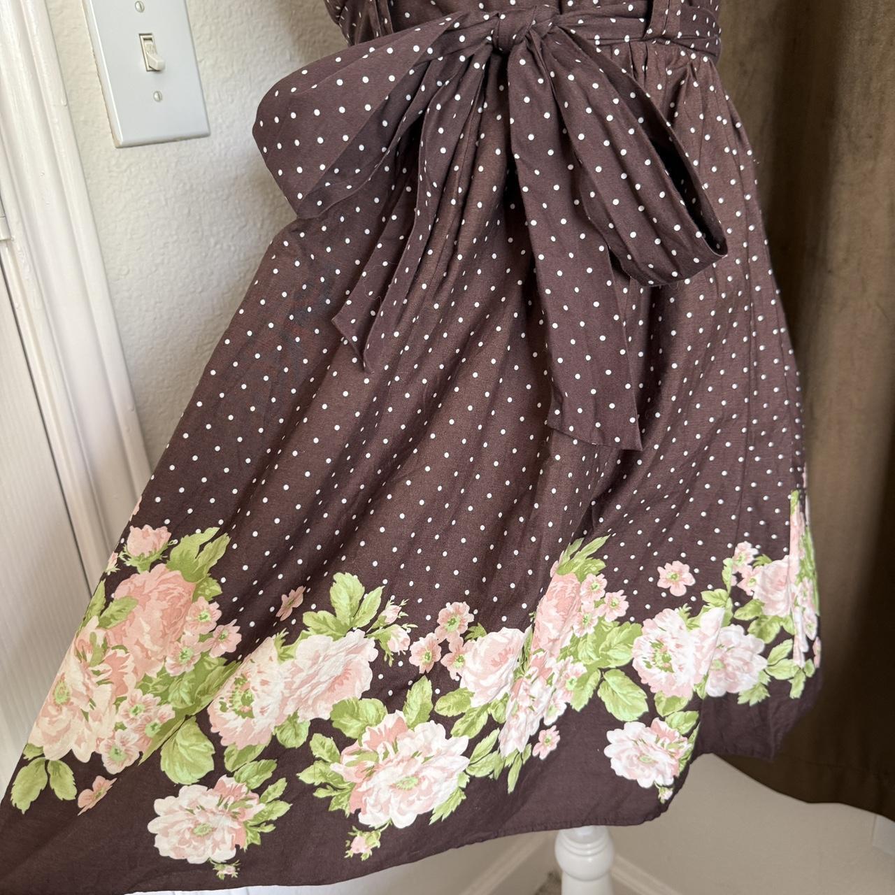 Early 2000s City Studio Coquette Polka Dot Floral Girly Mini Dress with Bow