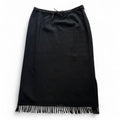 Vintage Harold's Wool Blend Fringe Maxi Skirt Blanket Winter Suede Tie Womens 12