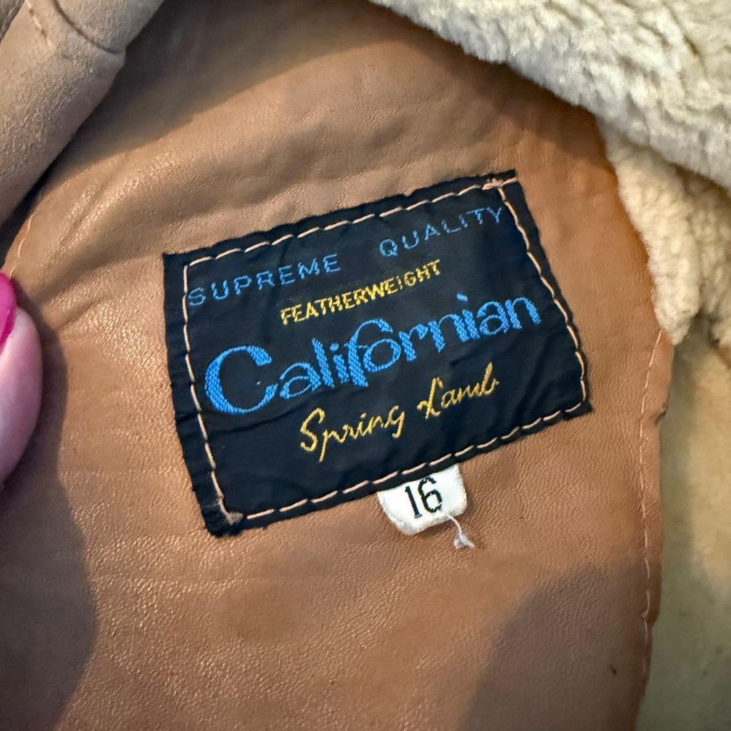 Vintage 1970’s Gartenhaus Penny Lane Shearling Suede Coat Double Breasted Spring Lamb