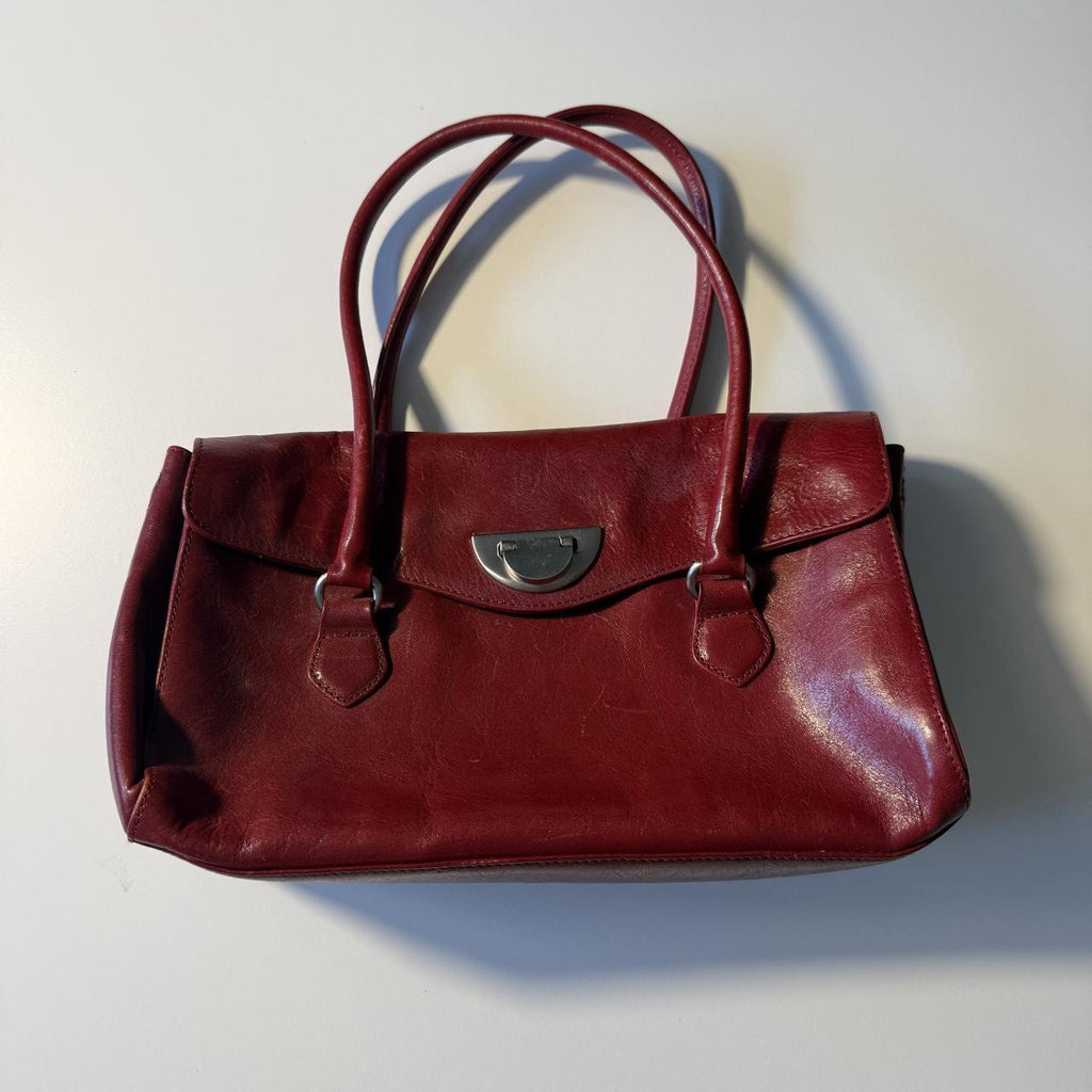 Red Leather Shoulder Statement Bag Hobo International