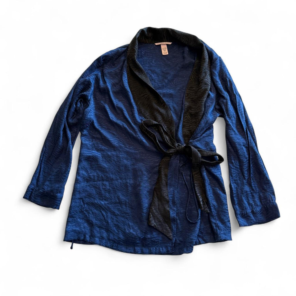 Victoria's Secret Robe Dressing Gown Tunic Emerald Blue Bow Detail