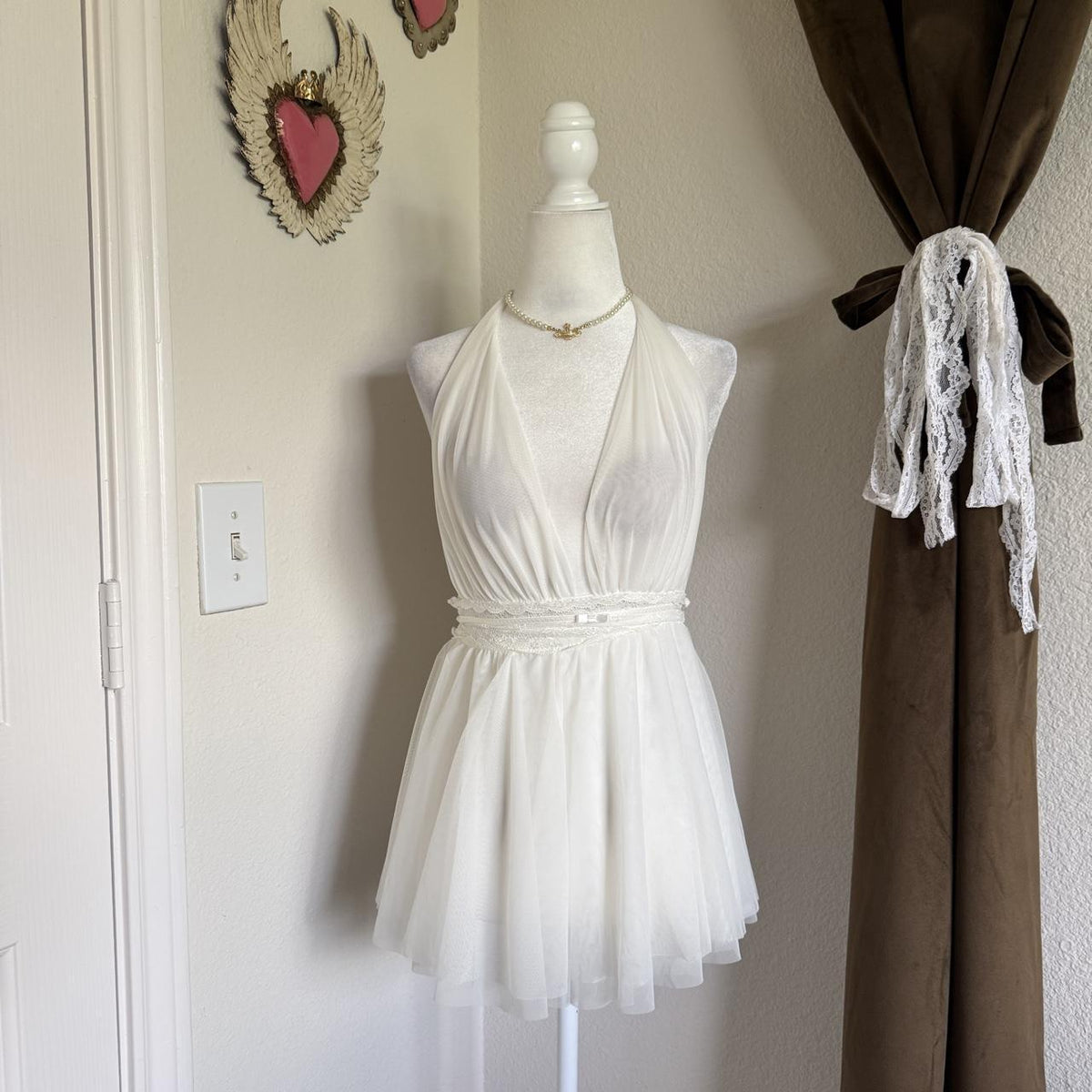 White Lace Babydoll Sheer Lingerie Top Chemise Bridal Sexy