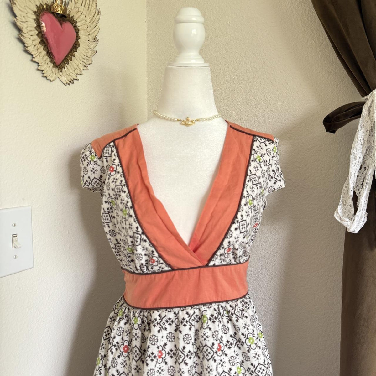 Minuet Floral Tie Detail Dress Y2K Cottagecore Coquette