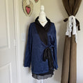 Victoria's Secret Robe Dressing Gown Tunic Emerald Blue Bow Detail