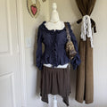 Papaya Y2K Silk Blended Romantic Ruffled Blouse Bohemian Whimsical