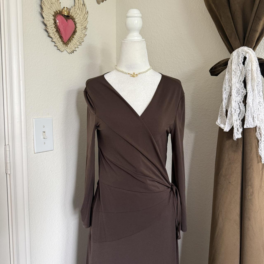 BCBG Paris Long Wrap Detail Dress