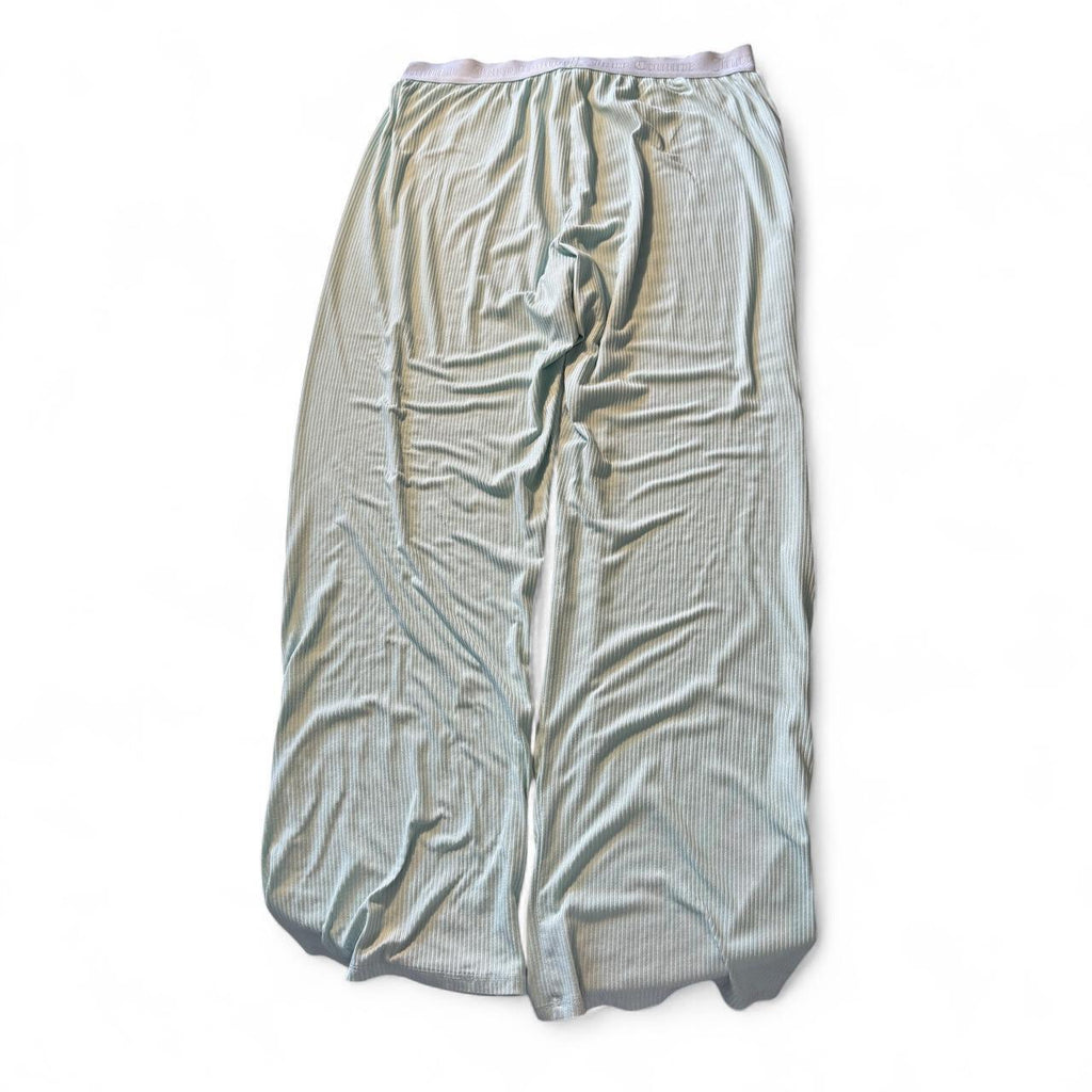 Juicy Couture Teal Pajama Sweatpants Ribbed Rhinestone Detail