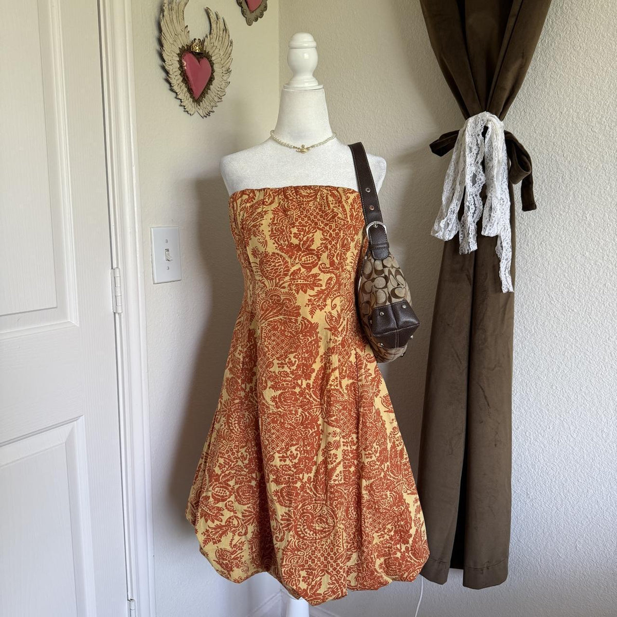 Vintage Retro Anthropologie Plenty by Tracy Reese Whimsical Strapless Bubble Hem