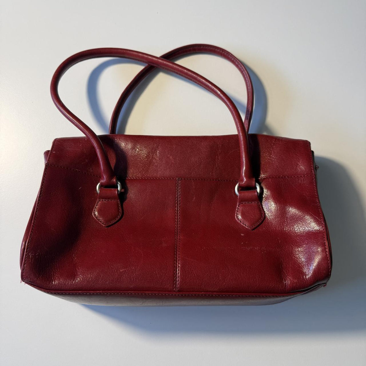 Red Leather Shoulder Statement Bag Hobo International