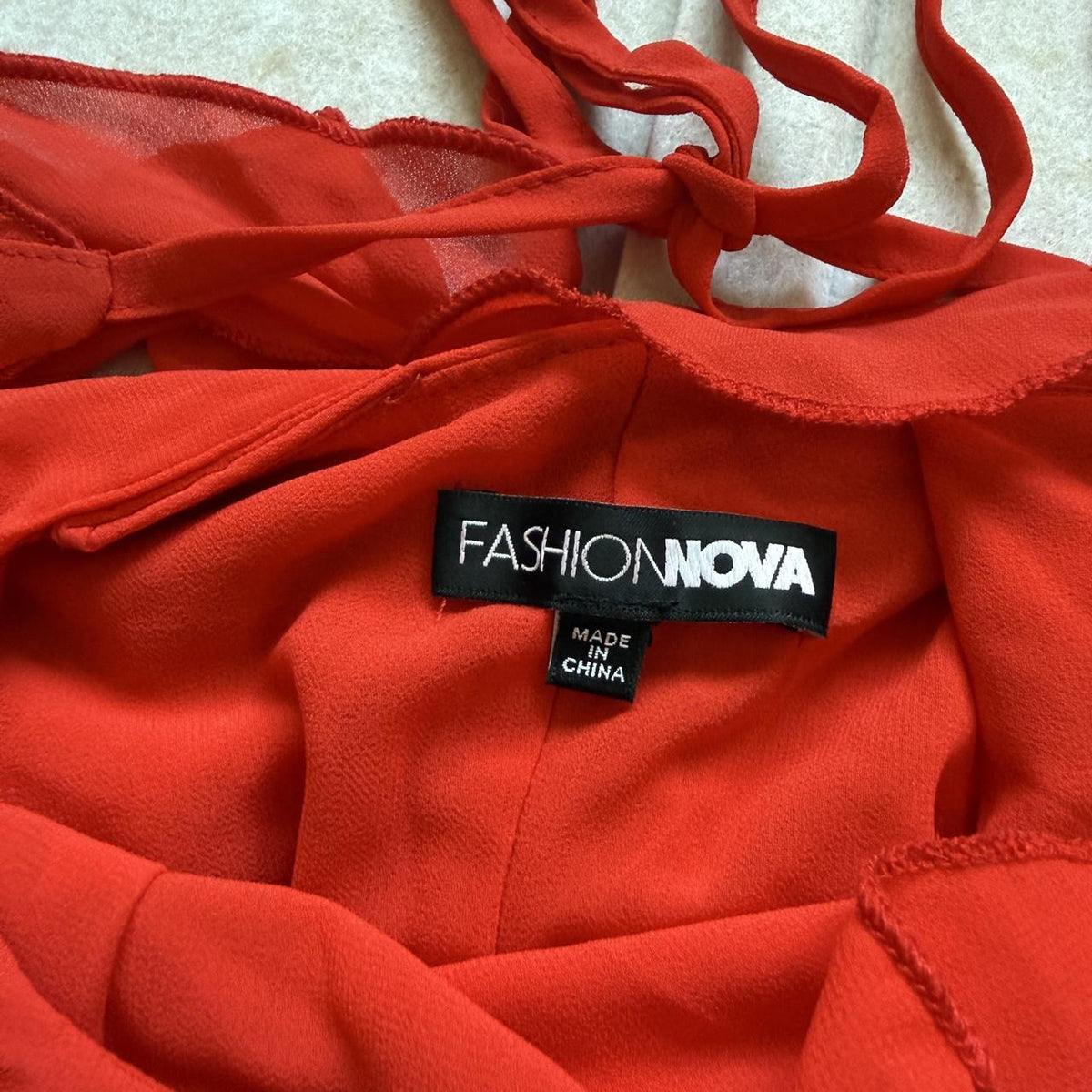 Fashion Nova Red Ruffles and Roses Mini Dress Size Medium