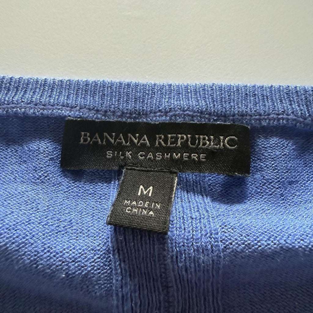Banana Republic Silk Cashmere Luxury Sweater Bright Blue Size Medium