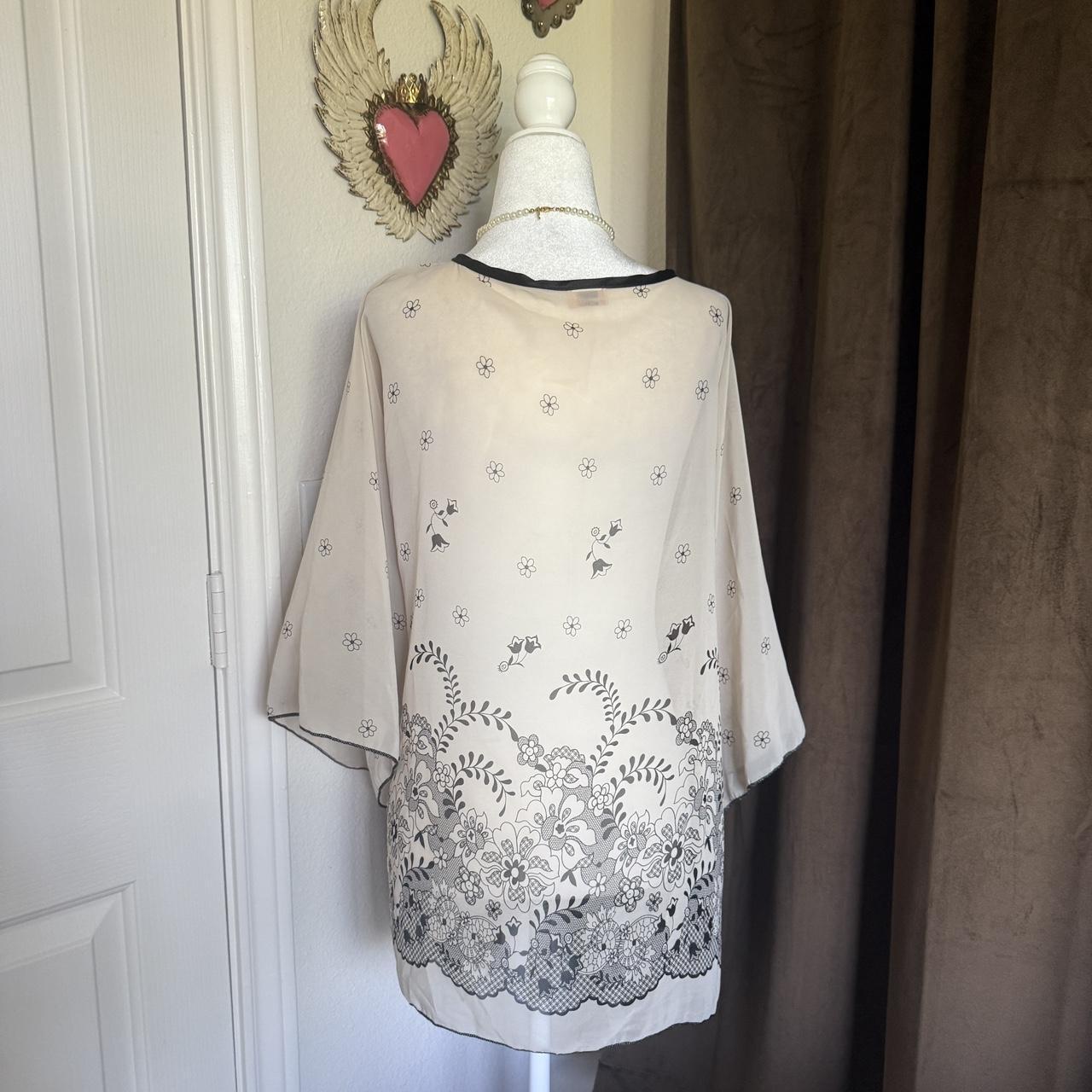 Gemini Sheer Kimono Floral Printed Robe Butterfly Batwing Silhouette Feminine Chic