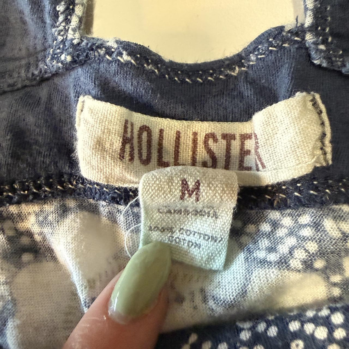 Y2K Hollister Floral Cotton Babydoll Top Coastal Surfer Girl Tie Detail