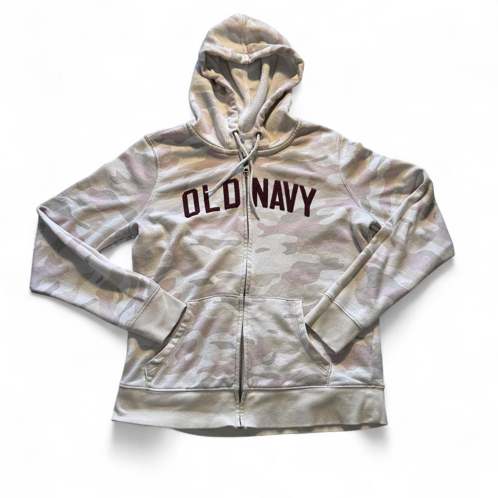 Old Navy Pink Camo Hoodie Zip Up Size Medium