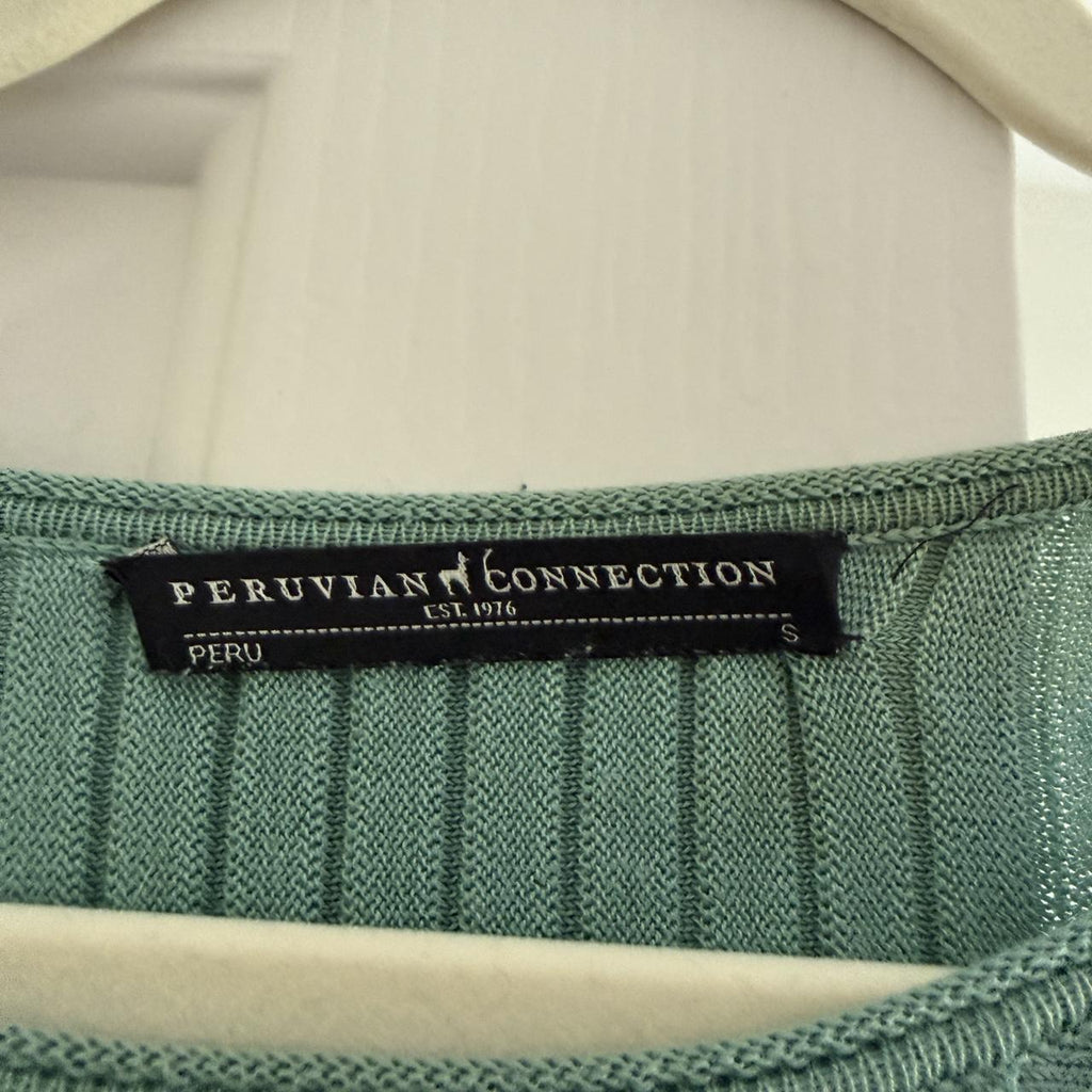 Peruvian Connection Teal Maxi Dress 100% Pima Cotton Quiet Luxury Designer