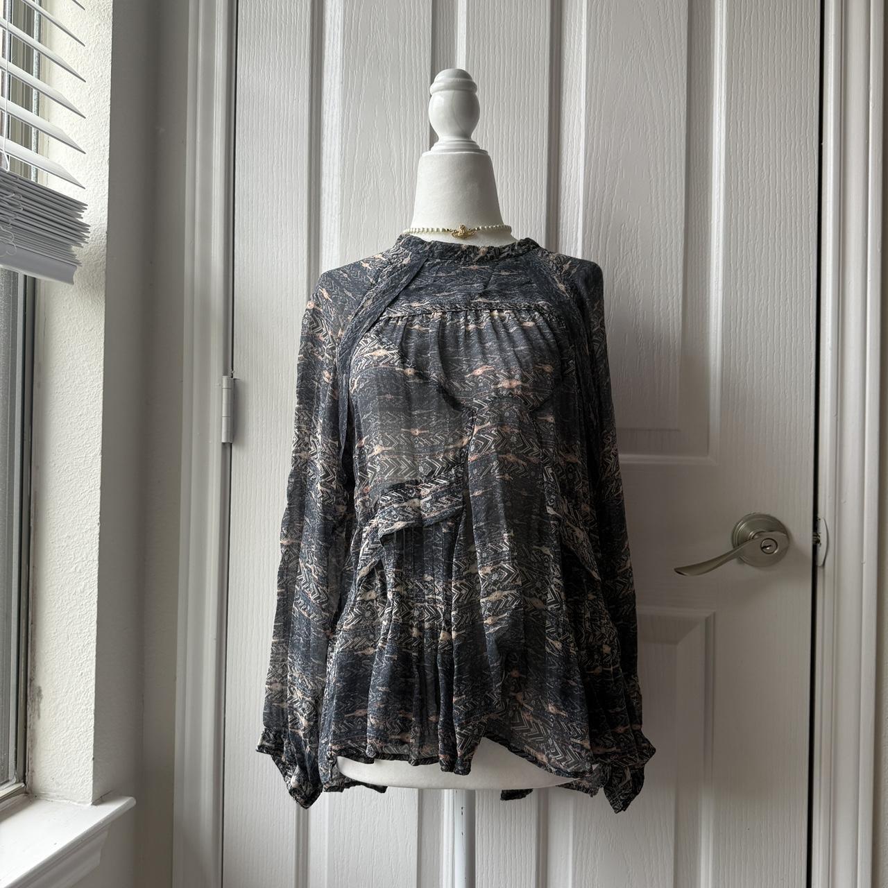 Isabel Marant Silk Sheer Frilly Blouse