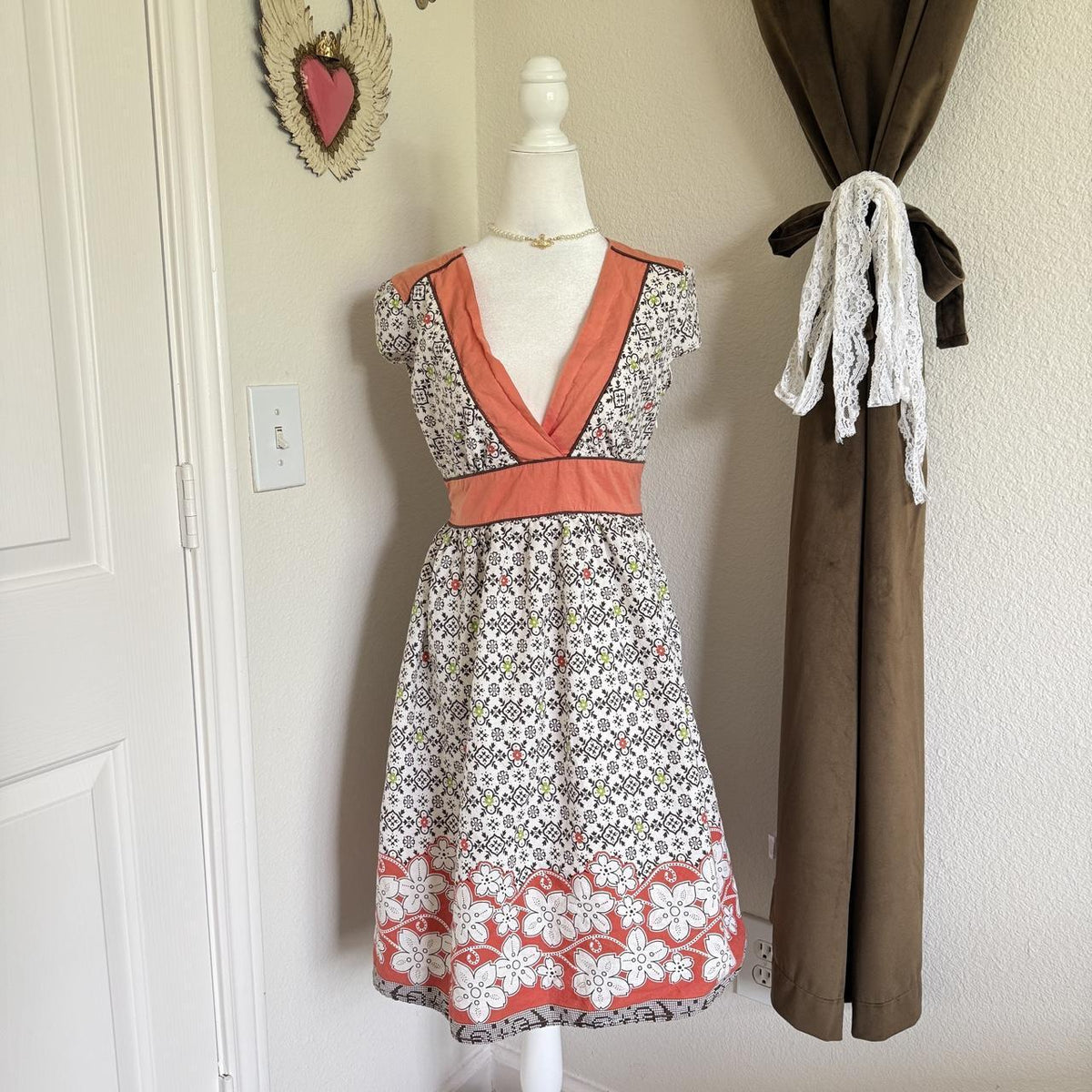 Minuet Floral Tie Detail Dress Y2K Cottagecore Coquette