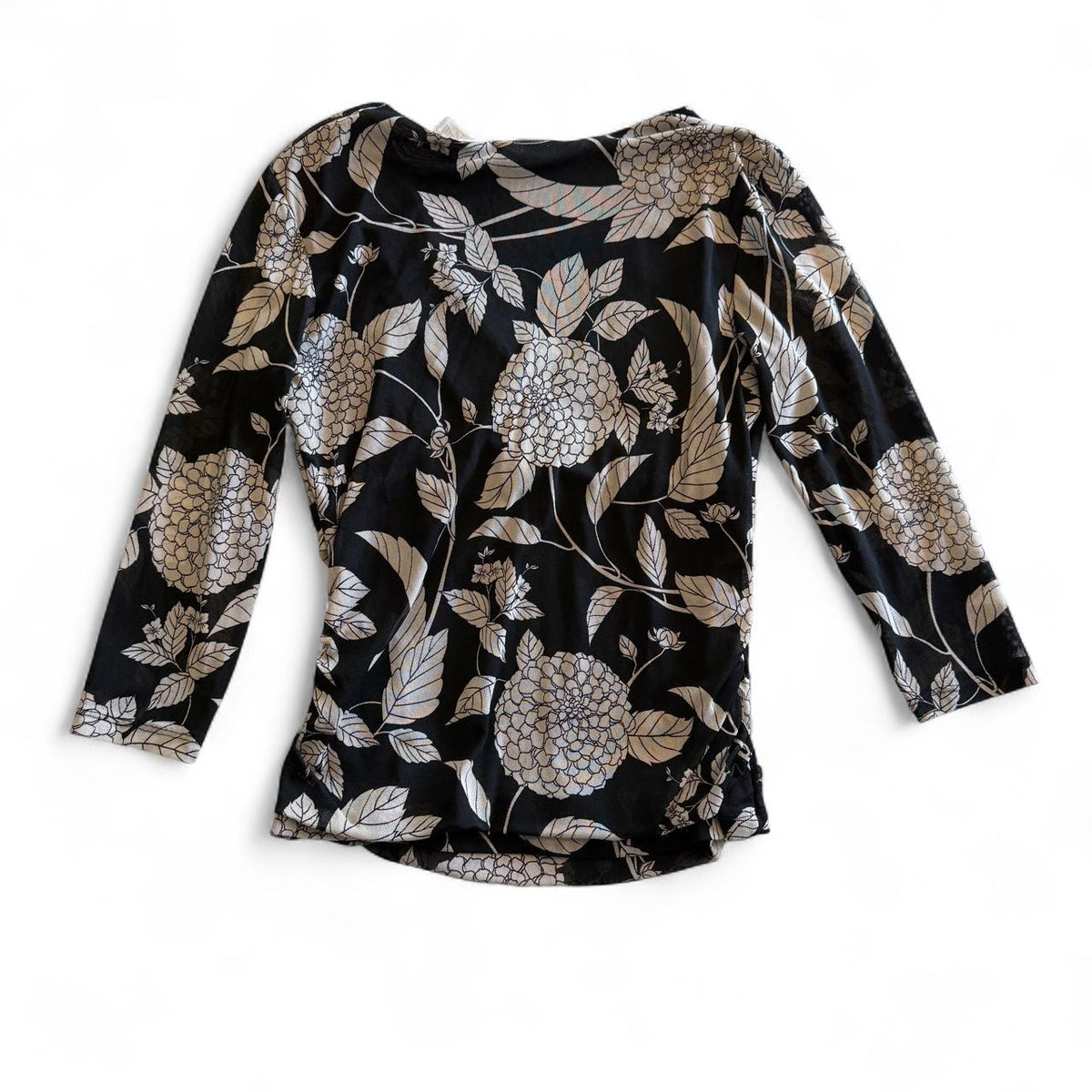 Worthington Whimsical Wrap Detail Floral V Neck Blouse