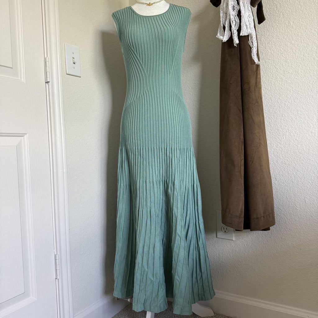 Peruvian Connection Teal Maxi Dress 100% Pima Cotton Quiet Luxury Designer