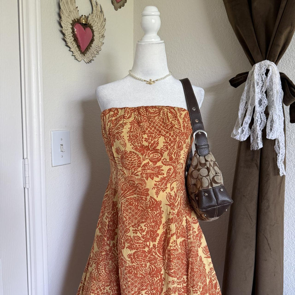 Vintage Retro Anthropologie Plenty by Tracy Reese Whimsical Strapless Bubble Hem