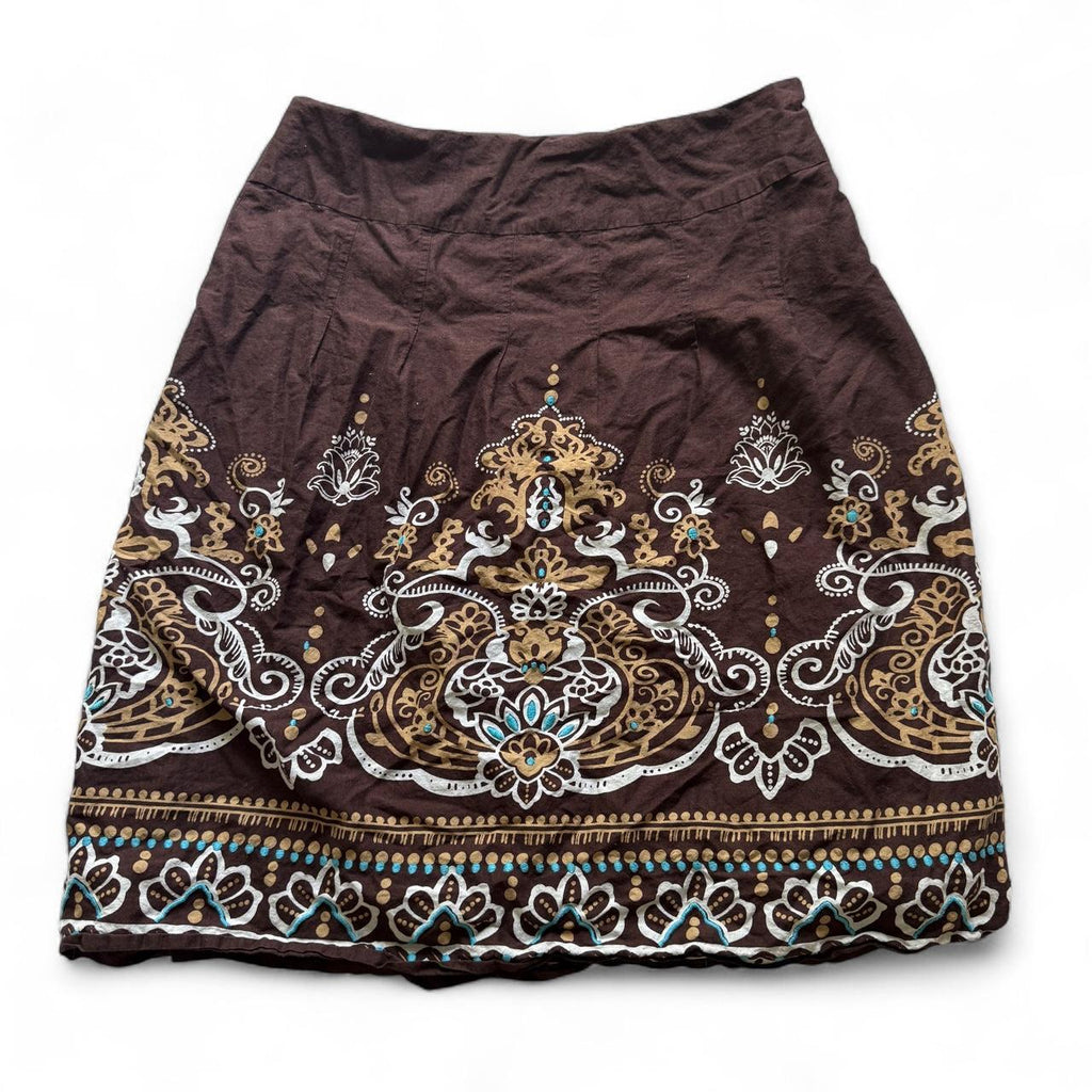 Harold's Vintage Floral Detail Brown Skirt