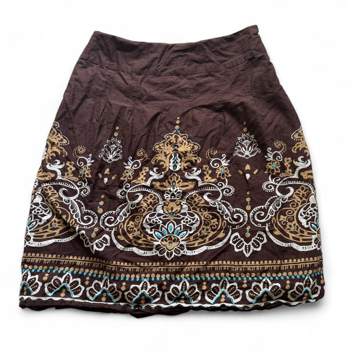 Harold's Vintage Floral Detail Brown Skirt