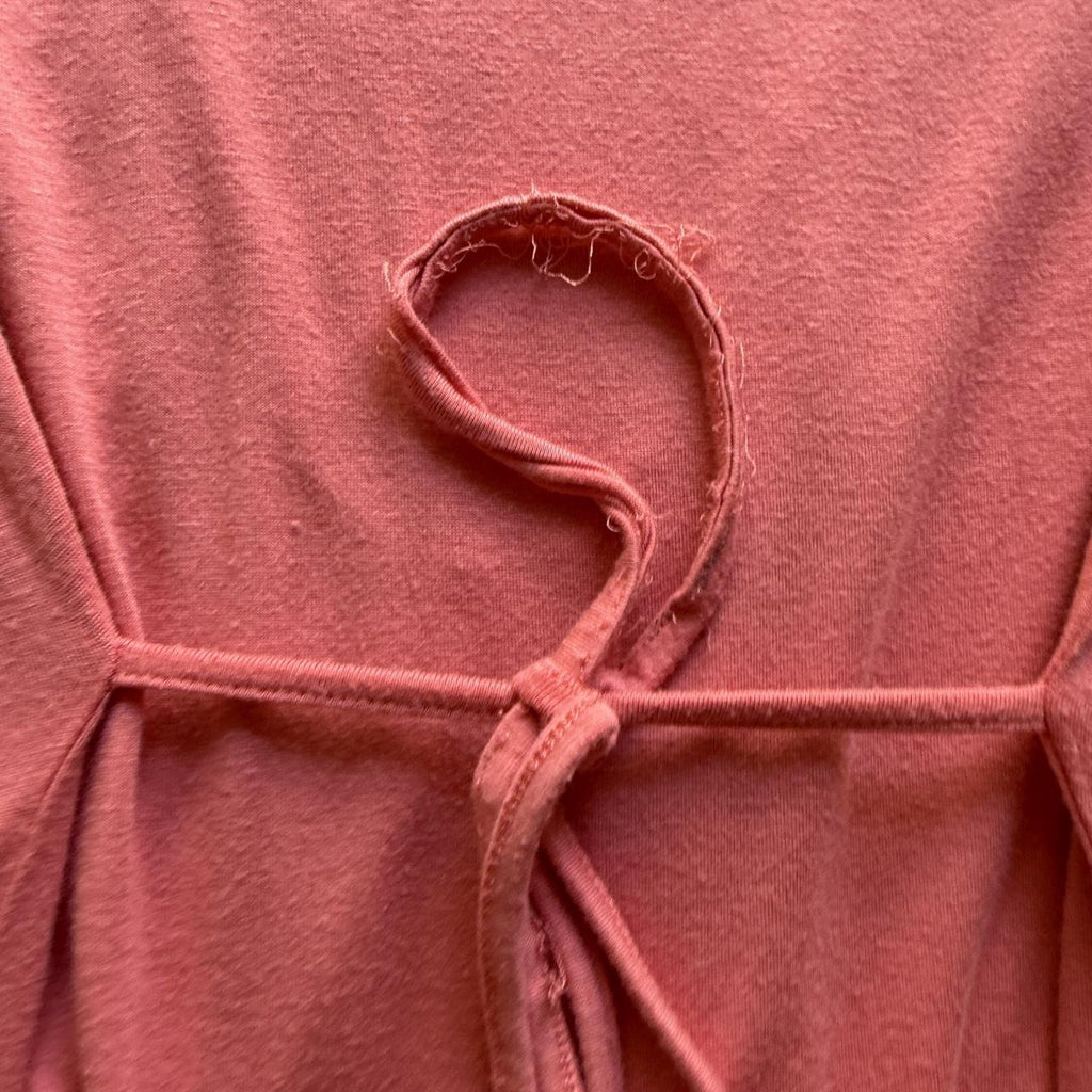 Linea Domani Pink Princess Inspired Blouse with Tie-Back Detail Beaded Pearls